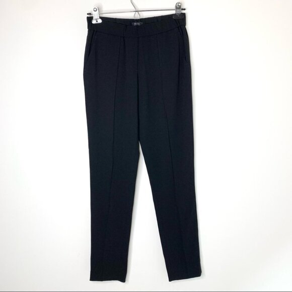 Aritzia Babaton Quentin Pant Slim Straight Leg Pleated Trousers Black Size XS - Picture 4 of 14